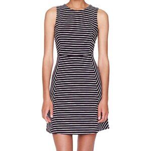 J. Crew Striped Fit & Flare Sleeveless Dress in Black & White Size 6